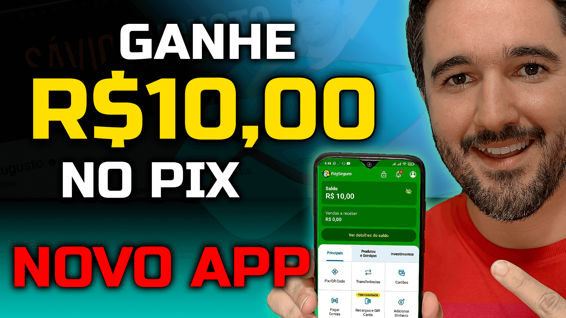 Novo App Ganhe R10 Reais No Pix Agora Sávio Augusto Youtuber 7121